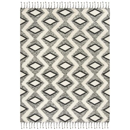Safavieh Kenya Hand Knotted Large Rectangle RugBlack & Ivory 8 x 10 ft. KNY908H-8